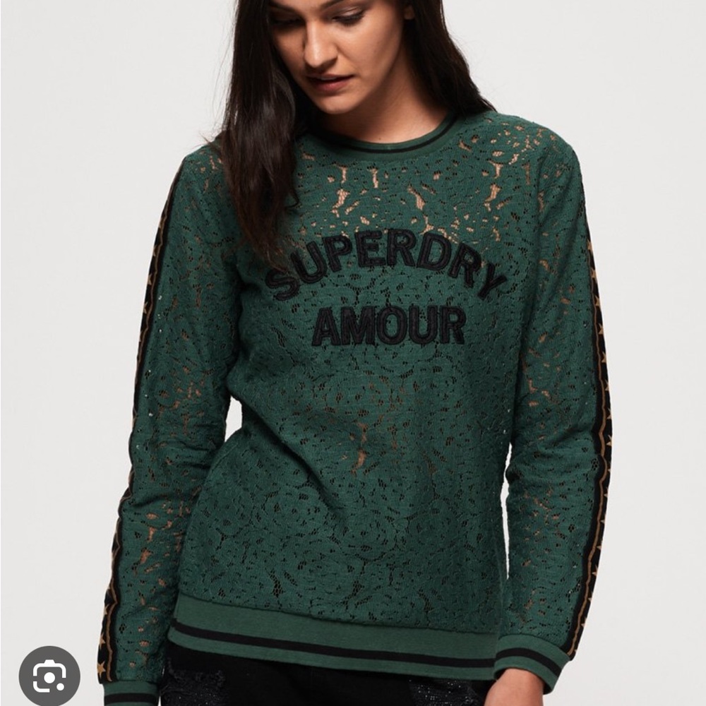 Varsity chic! NWT Rock Lace Top